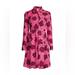 Kate Spade Dresses | Bubble Dot Smocked-Back A-Line Shirt Dress, Color Rhubarb Jam, Like New. | Color: Black/Pink | Size: 8