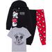 Disney Matching Sets | Disney Kids Hybrid Mickey Mouse Fleece 3 Piece Set Size 4 Black/Heather Grey Nwt | Color: Black/Gray | Size: 4b