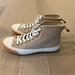 J. Crew Shoes | J.Crew Classic High-Top Sneakers - W 7 1/2 Medium - Sand Ivory - Worn Once | Color: Cream/Tan | Size: 7.5
