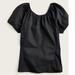 J. Crew Tops | J.Crew V-Back Puff-Sleeve Stretch Cotton-Blend Poplin Top, Black, Size 10 | Color: Black | Size: 10