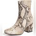 Free People Shoes | Free People Cecile Snakeskin Leather Ankle Boots- Size 37 | Color: Gray/Tan | Size: 37