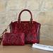 Michael Kors Bags | Michael Kors Sienna Medium Python Embossed Leather Satchel Handbag&Wallet Nwt | Color: Black/Red | Size: Os