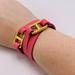 Tory Burch Jewelry | Euc Tory Burch Plato Pink Leather Wrap Bracelet | Color: Gold/Pink | Size: Os