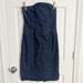 J. Crew Dresses | J Crew | Vintage Denim Strapless Midi Dress Dark Wash Zipper Fitted 6 | Color: Blue | Size: 6