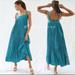 Anthropologie Dresses | Anthropologie Pleated Lace Maxi Dress Square Neck Turquoise Geisha Design M Nwt | Color: Blue/Green | Size: M