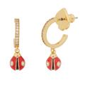 Kate Spade Jewelry | Kate Spade Red Ladybug Nature Walk Huggies Gold Hoop Earrings | Color: Gold/Red | Size: Os