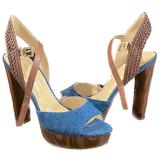 Jessica Simpson Shoes | Jessica Simpson Denim Jp-Istilla Heeled Platform Sandals, Women’s Size 5.5 | Color: Blue/Brown | Size: 5.5