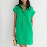 J. Crew Dresses | J. Crew V-Neck Shirtdress In Soft Gauze Xxl | Color: Green | Size: Xxl