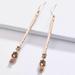 Anthropologie Jewelry | Anthropologie Gold Plated Tan Honey Teardrop Crystal Long Bar Earrings | Color: Gold/Tan | Size: Os