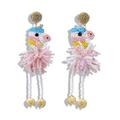 Anthropologie Jewelry | Anthropologie Gold Plated Pastel Beaded Rainbow Unicorn Drop Earrings D30 | Color: Pink/White | Size: Os
