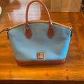 Dooney & Bourke Bags | Dooney & Bourke Sky Blue Pebble Leather Domed Darcy Bag Nwt | Color: Blue/Brown | Size: Os