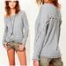 Free People Tops | Free People Out To Sea Lace-Up Rope Sweatshirt | M | Color: Gray/White | Size: M