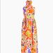 J. Crew Dresses | Jcrew Printed Silk Dress | Color: Orange/Yellow | Size: 0