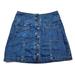 Free People Skirts | Free People Come A Little Closer Button Pocket Front Denim Jean Mini Skirt 2 | Color: Blue | Size: 2