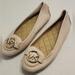 Michael Kors Shoes | Michael Kors Lillie Moccasin Flats, Size 7m Pink Cream, Gold Charm Slip On | Color: Cream/Pink | Size: 7m