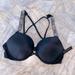 Victoria's Secret Swim | 32aa Swimsuit Shine Strap Bombshell Add 2 Cups Swim Crystals Bra Top Black | Color: Black/Silver | Size: 32aa