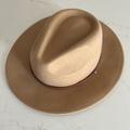 Anthropologie Accessories | Anthropologie Felted Fedora. Camel Color Leather Trim | Color: Tan | Size: Os
