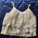 American Eagle Outfitters Tops | American Eagle Outfitters Aeo Lace Flounce Crop Top Shirt Size M Euc | Color: White | Size: M