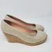 J. Crew Shoes | J Crew Espadrilles Womens Us Size 9.5 M Linen Wedge Seville Gold Metallic | Color: Cream/Gold | Size: 9.5