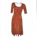 Lularoe Dresses | Lularoe Nicole Dress Floral Brick Red Size Medium New Nwt | Color: Red | Size: M