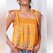 Anthropologie Tops | Anthropologie Embroidered Gold Swing Tank Sz Med | Color: Gold | Size: M