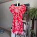 Free People Dresses | Free People Womens Dress A Thing Called Love Mini Floral Button Front Red Size 2 | Color: Red | Size: 2