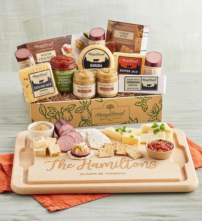 Supreme Meat And Cheese Gift Box With Personalized Cutting Board, Family Item Gifts Keepsakes Personalized Gifts Food Gourmet Assorted Foods by Harry & David