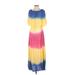 Area Stars Casual Dress - Maxi: Yellow Tie-dye Dresses - Women's Size Small