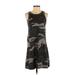 Peyton Jensen Casual Dress - A-Line Crew Neck Sleeveless: Gray Camo Dresses - Women's Size Small