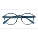 Unisex s round Blue Plastic Prescription eyeglasses - Eyebuydirect s Eureka