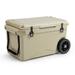 Costway 75 Quart Portable Cooler Rotomolded Ice Chest with Handles and Wheels-Tan