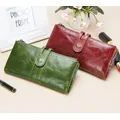 Pochette rossa verde moda portafoglio donna in vera pelle portafogli lunghi femminili con