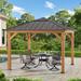 Sunjoy 11 x 11 ft. Outdoor Patio Cedar Framed Brown Hardtop Gazebo