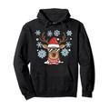 Niedliche Rentier Rudolph Weihnachtsmütze Sonnenbrille Xmas Rentier Pullover Hoodie