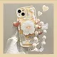 Yellow Flower Painting Phone Case with Holder Strap for iPhone 14 11 Pro Max 13 12 Mini 6 7 8 Plus