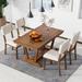 5-Piece Rustic Dining Sets, 59" Rectangular Wood Dining Table with Trestle Table Base, 4 Dining Chairs with Padded Seat