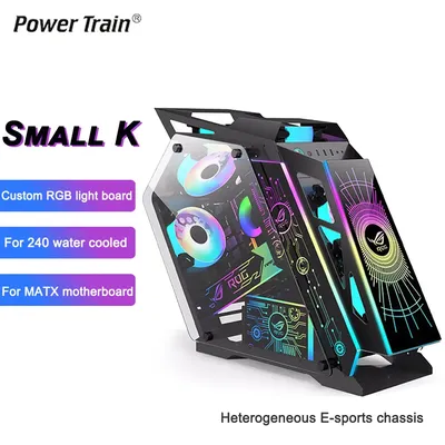 Power Train Small K Heterogeneous Desktop Computer Case Open Type Sided Glass E-sports Chassis M-ATX