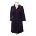 Odille Casual Dress - Shirtdress Collared 3/4 sleeves: Purple Solid Dresses - Women's Size 2