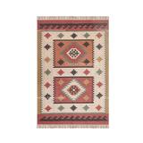 Chouhan Rugs Kilim Rug Wool Jute Rug Bohemian Rugs Jute Rug Wool Rug Kilim Dhurri Wool and Jute Rug Handmade Kilim Dhurrie Rug Traditional Indian Wool Jute Rugs ( 8x10 Ft ) (KILM- 9)