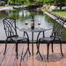 HBBOOMLIFE Patio Bistro Set 3 Piece Outdoor Bistro Set Cast Aluminum Bistro Table and Chairs Set of 2 with Umbrella Hole Rust-Resistant Garden Table and Chairs Bronze