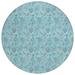 Addison Rugs Chantille ACN662 Aqua 8 x 8 Indoor Outdoor Round Area Rug Easy Clean Machine Washable Non Shedding Bedroom Entry Living Room Dining Room Kitchen Patio Rug