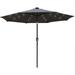 HomeStock French Fabulous Modern 9 ft Steel Market Patio Umbrella With Solar Powered LED & Tilt