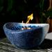 Fire Pit Tabletop Fire Pit with Mixed Color Portable Concrete Fire Pit Table Top Fire Bowl Personal Ethanol Fireplace Alcohol Fire Pot Table Top Fire Pit Bowl for Indoor and Outdoor White Blue