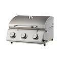 Tarrington House 3-Brenner Tisch-Gasgrill Cathan, Edelstahl, 62 x 47 x 35 cm, 6.6 kW, mit Grilllrost, silber