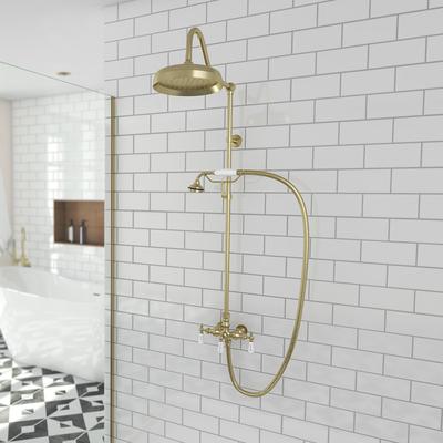 Randolph Morris Mason Hill Collection Exposed Porcleain Handle Shower Set with Handshower RMHL1-BB