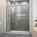 Dreamline Alliance Pro BG 56-60 in. W x 70 3/8 in. H Semi-Frameless Sliding Shower Door in Brushed Nickel and Clear Glass SDAB60W700VXX04