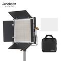 Andoer Professional LED Video Light with 660 Dimmable Bi-Color Bulbs 3200-5600K Light Panel CRI 85+ U Bracket & Barndoor Lighting Kit Ideal for Studio Photography and Video Shooting