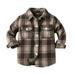 Clearance-Sale Kids Toddler Flannel Shirt Jacket Plaid Long Sleeve Shacket Baby Boys Girls Fall Shirt Coat Outwear