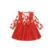 Peyakidsaa Toddler Baby Girls Sweet Princess Dress Long Sleeve Christmas Tree Print A-line Tulle Dress