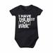 Lilgiuy Newborn Baby Girl Boy Solid T Shirt Romper Oversized Short Sleeve Letter Print Crewneck Bodysuit Tops Casual Summer Outfits for Sweater Jean or Pants